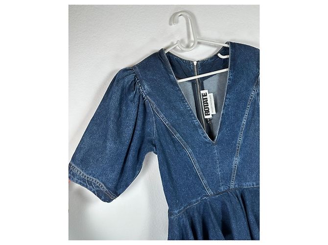 Autre Marque Abito Mindy Denim Peplum mini blu Rotate Birger Christensen - vista 4