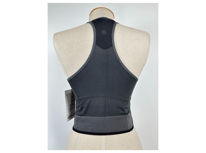Autre Marque Lululemon Seamless Mesh Shelf-Bra Training Tanktop Grau - Ansicht 3