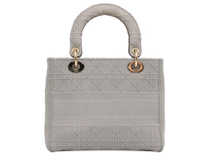 Dior Gray Medium Embroidered Canvas Cannage Lady D Lite - Ansicht 3