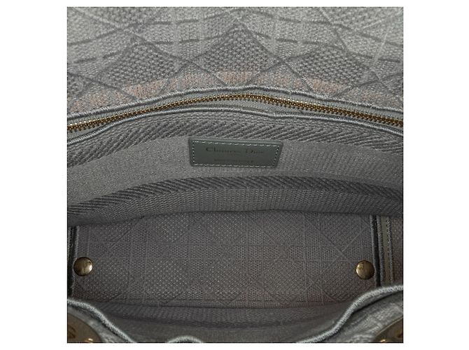 Dior Gray Medium Embroidered Canvas Cannage Lady D Lite - Ansicht 5