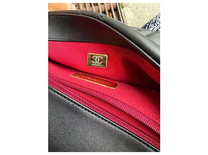 Chanel 19 Borsa a mano Chanel N°19 in pelle di agnello nera Nero - vista 5