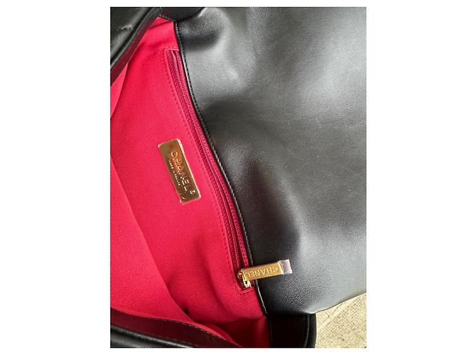Chanel 19 Borsa a mano Chanel N°19 in pelle di agnello nera Nero - vista 7