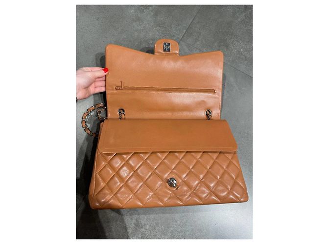 Chanel Maxi Jumbo Double Flap Caviar Leder Karamell - Ansicht 4