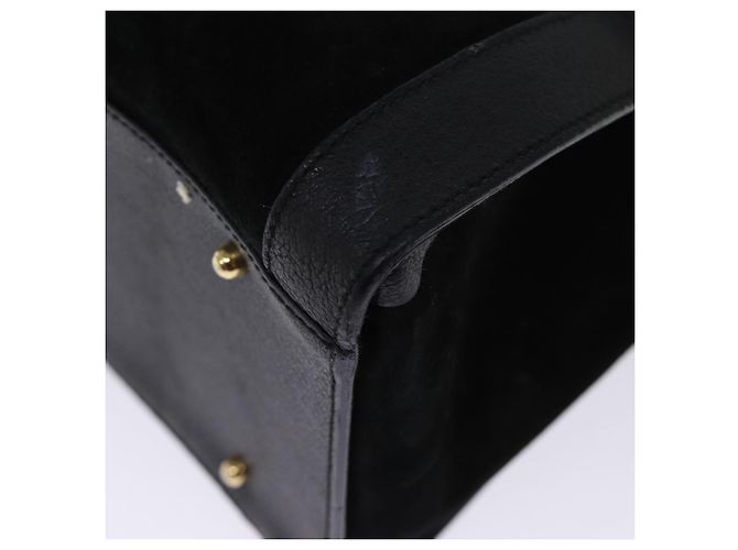 Bamboo GUCCI Borsa tote in bambù Pelle scamosciata Nera 002 1186 0259 auth 75677 Nero - vista 14
