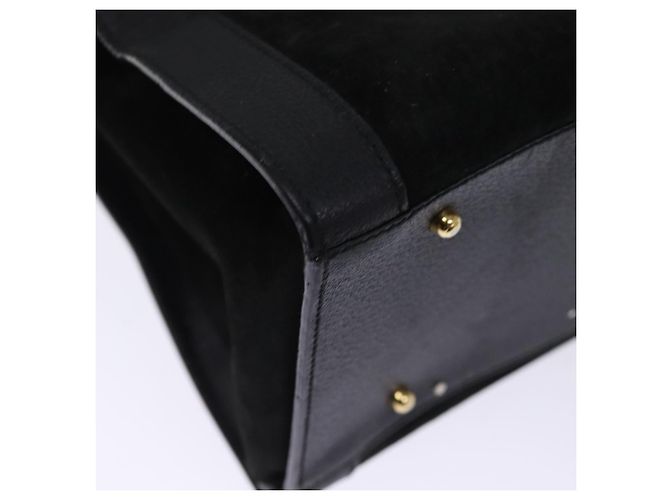 Bamboo GUCCI Borsa tote in bambù Pelle scamosciata Nera 002 1186 0259 auth 75677 Nero - vista 15