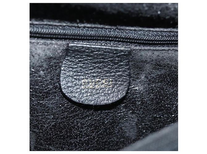 Bamboo GUCCI Borsa tote in bambù Pelle scamosciata Nera 002 1186 0259 auth 75677 Nero - vista 17
