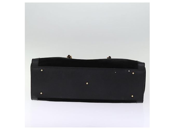 Bamboo GUCCI Borsa tote in bambù Pelle scamosciata Nera 002 1186 0259 auth 75677 Nero - vista 5