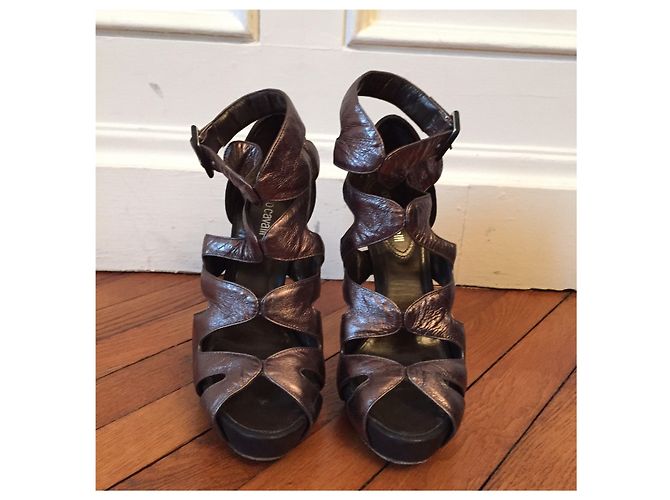 ROBERTO CAVALLI Sandali T.EU 38 Pelle Grigio - vista 2