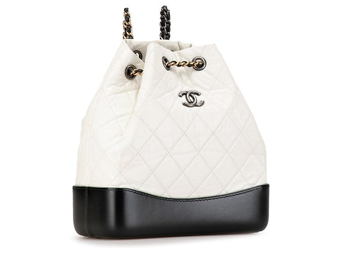 White Chanel Small Aged calf leather Gabrielle Backpack - view 2