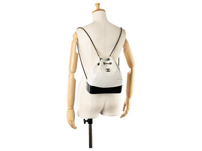 White Chanel Small Aged calf leather Gabrielle Backpack - view 8