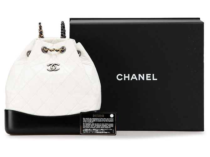 White Chanel Small Aged calf leather Gabrielle Backpack - view 9