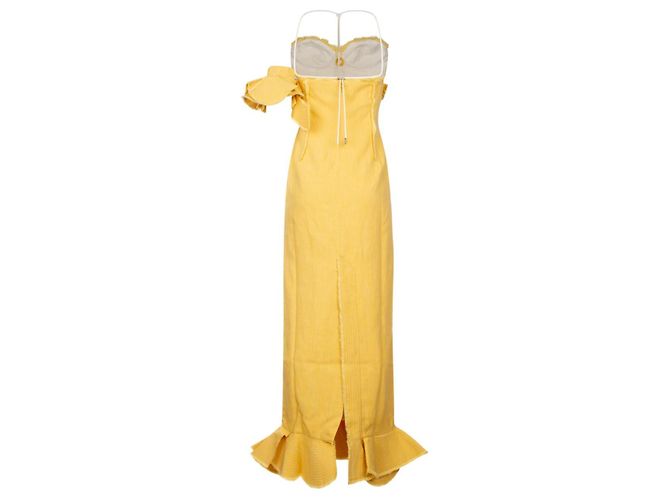 Jacquemus La Robe Artichaut Gerafftes Maxikleid Gelb - Ansicht 2