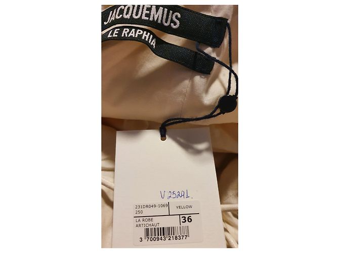 Jacquemus La Robe Artichaut Gerafftes Maxikleid Gelb - Ansicht 8
