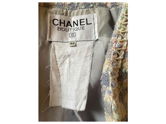 Cambon Chanel 1994 Laufsteg Lila gemischte Farbe Tweed-Set - Ansicht 3