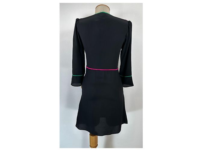 Vestido de seda Fontine Vanessa Bruno Negro Multicolor - vista 5
