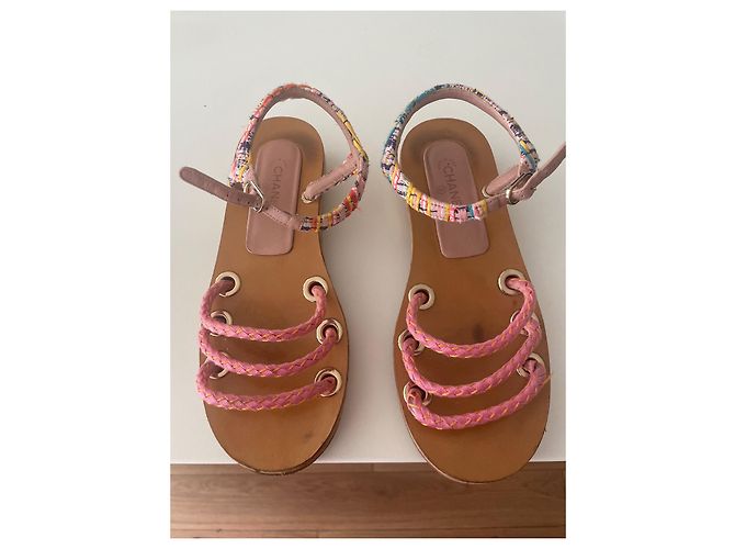 Sandali Chantal Thomass in tweed rosa - vista 2