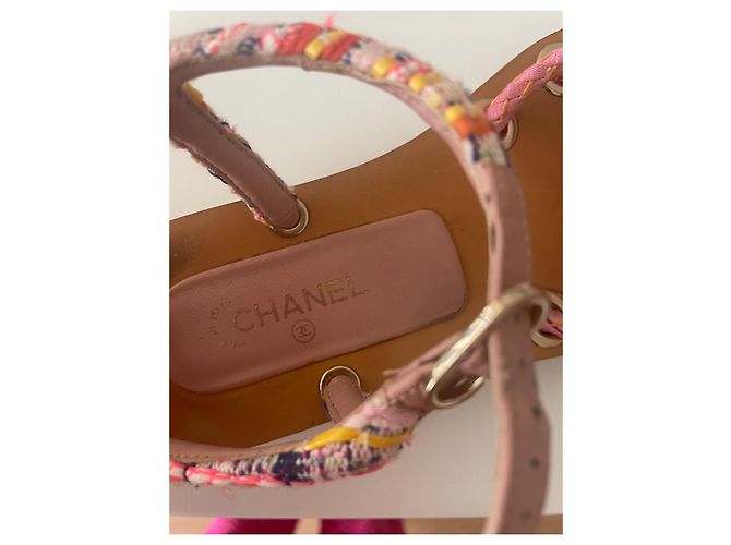 Sandali Chantal Thomass in tweed rosa - vista 4