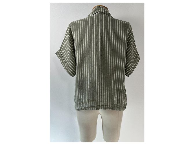 Lawrence Grey Camisa de lino gris con rayas - vista 3