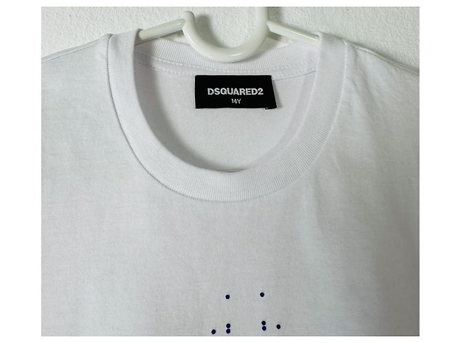 T-shirt Dsquared2 en jersey de coton imprimé blanc bleu Multicolore - vue 4