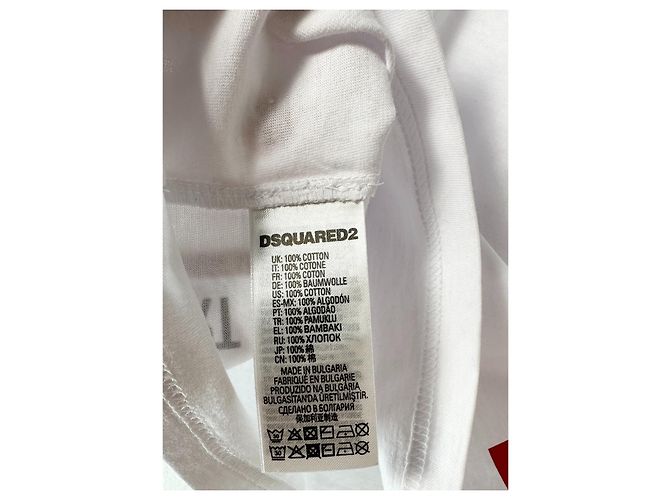 T-shirt Dsquared2 en jersey de coton imprimé blanc bleu Multicolore - vue 7