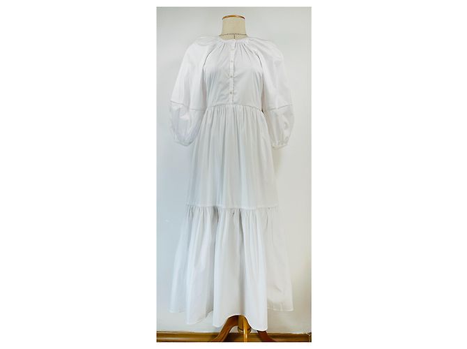 Vestido Demi Staud Blanco de Algodón - vista 3