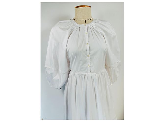Vestido Demi Staud Blanco de Algodón - vista 4