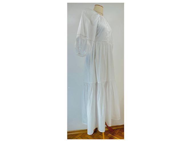 Vestido Demi Staud Blanco de Algodón - vista 5