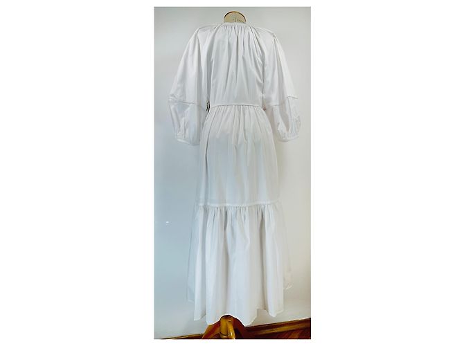 Vestido Demi Staud Blanco de Algodón - vista 6
