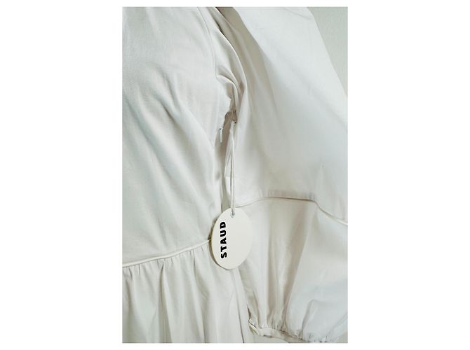 Vestido Demi Staud Blanco de Algodón - vista 7