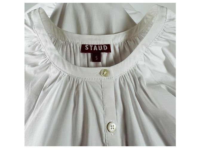Vestido Demi Staud Blanco de Algodón - vista 8