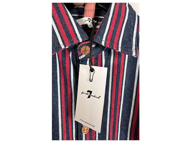 Mono 7 For All Mankind a Rayas Rojo Azul y Blanco Roja Multicolor - vista 7
