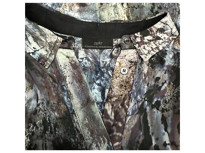 Autre Marque Top de seda negro Multicolor - vista 6