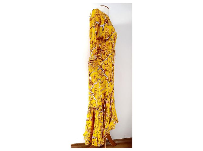 Autre Marque Johanna Ortiz x H&M Kleid Gelb Viskose - Ansicht 4