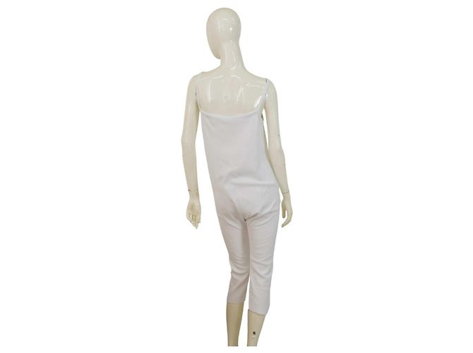 Autre Marque Macacão cropped Four Minds de algodão branco com alças finas - vista 2