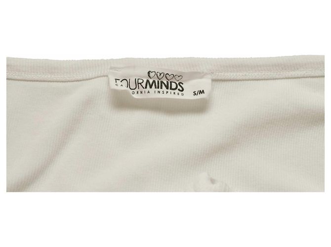 Autre Marque Macacão cropped Four Minds de algodão branco com alças finas - vista 3