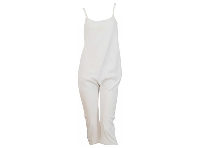 Autre Marque Macacão cropped Four Minds de algodão branco com alças finas - vista 7