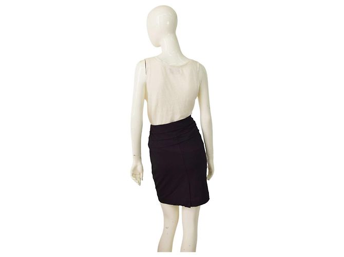 Max Mara Max Studio Schwarzer Stretch Minirock mit Rückenschlitz Größe M - Ansicht 2