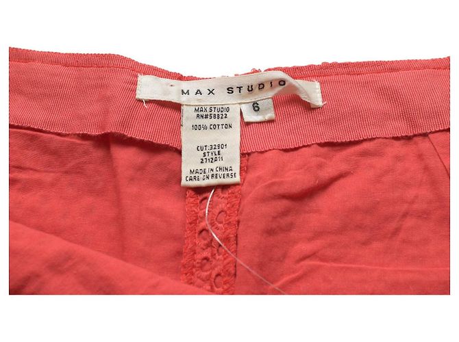 Max Mara Max Studio Gonna mini in cotone rosso ricamata - vista 3