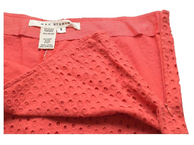 Max Mara Max Studio Gonna mini in cotone rosso ricamata - vista 4