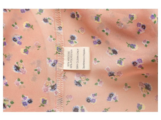Autre Marque Camicia Poustovit rosa floreale trasparente con grandi fiocchi - vista 3