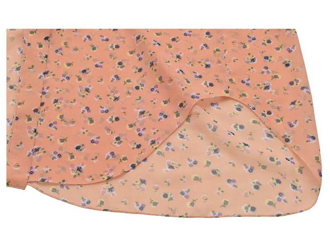Autre Marque Camicia Poustovit rosa floreale trasparente con grandi fiocchi - vista 4
