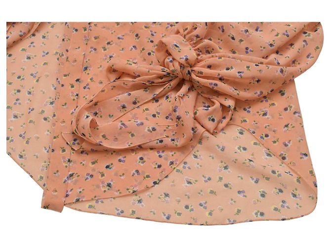 Autre Marque Camicia Poustovit rosa floreale trasparente con grandi fiocchi - vista 6