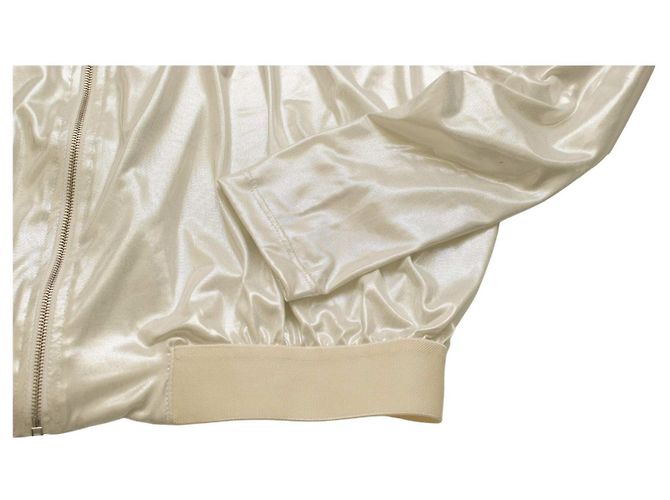 Giacca corta con cappuccio Pinko Liquid Shine Argento Metallizzato M - vista 4