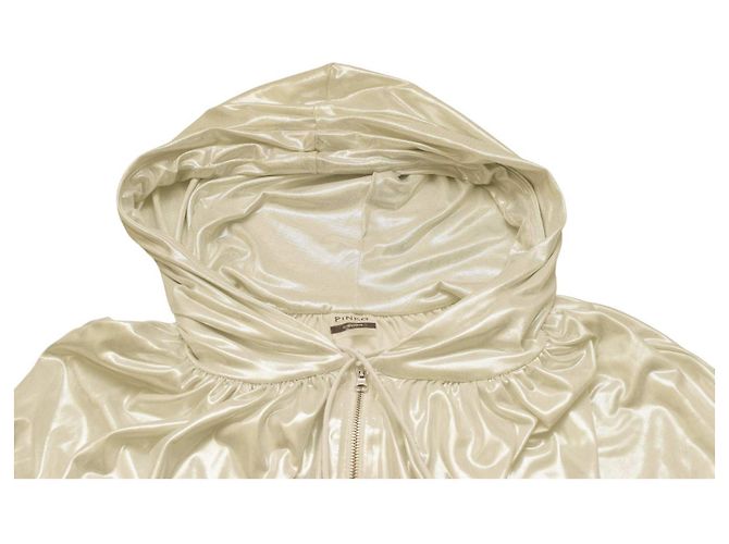Giacca corta con cappuccio Pinko Liquid Shine Argento Metallizzato M - vista 5