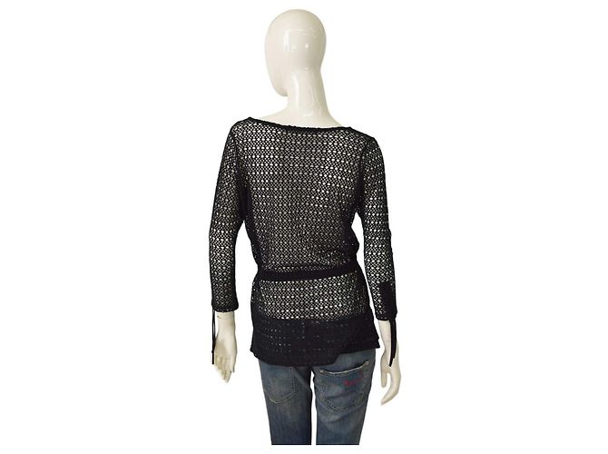 Autre Marque Top longo de algodão preto perfurado Twenty 29 Tamanho S - vista 2