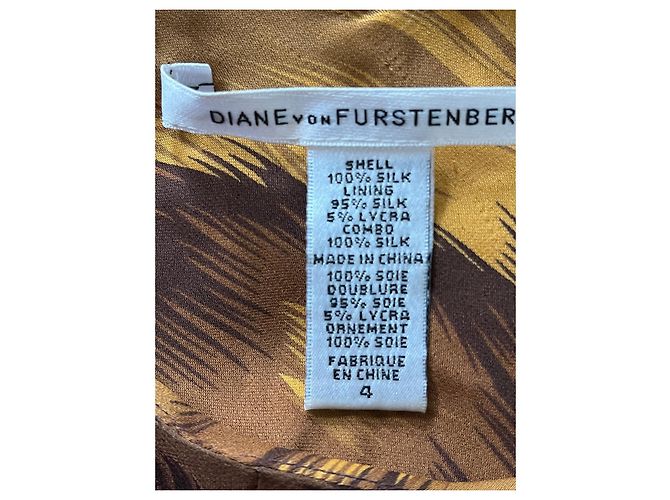Diane Von Furstenberg DvF Jamilla Seidenkleid Braun Cognac Karamell - Ansicht 6