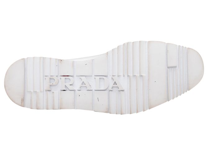 Tamanho Brogues com plataforma de couro metálico Prada prateado e preto 37.5 - vista 5