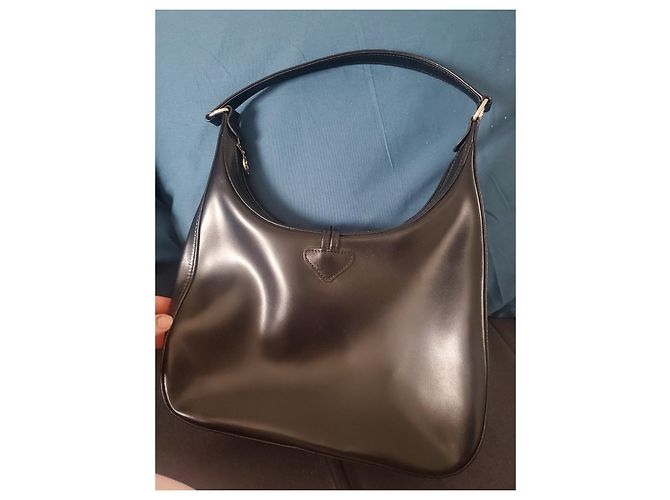 Borsa a mano Longchamp Roseau in pelle nera Nero - vista 2