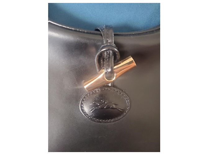 Borsa a mano Longchamp Roseau in pelle nera Nero - vista 3