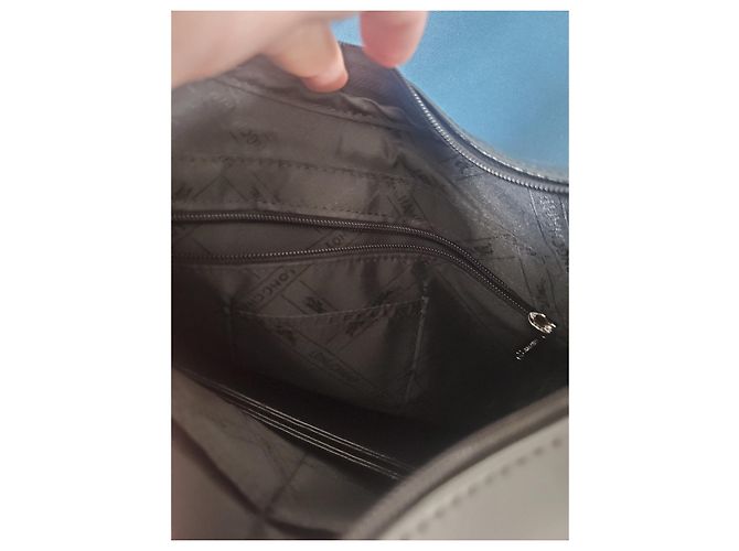 Borsa a mano Longchamp Roseau in pelle nera Nero - vista 8